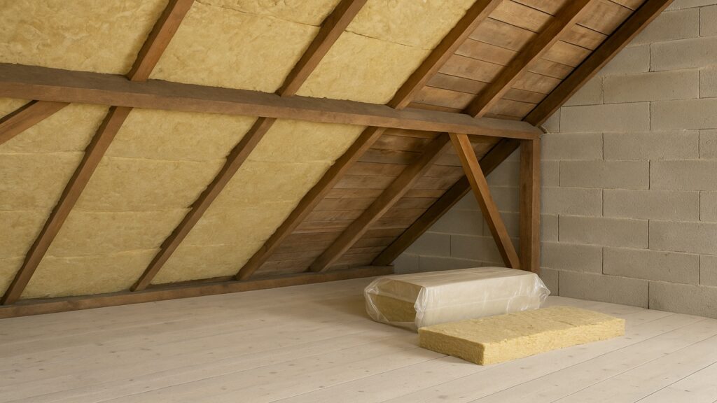Isolation d'une toiture par l'intérieur.